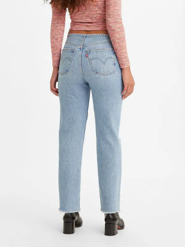 Levi's Jeans Blau W26 L30 Damen Denim 501 Original High Rise Straight A4729