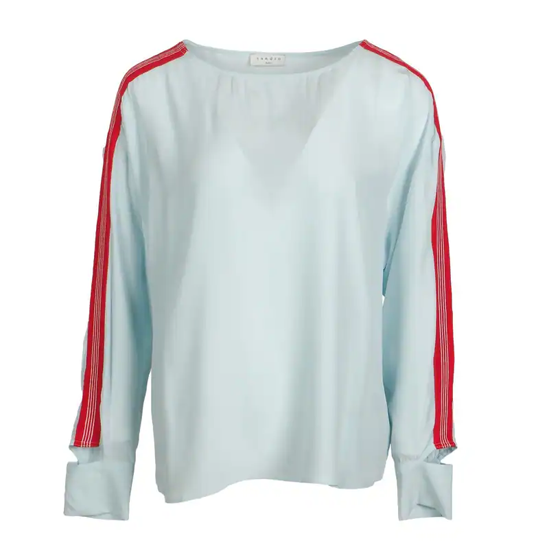 Sandro Paris Damenbluse Größe 1 / S Gestreifte Ärmel E11643E