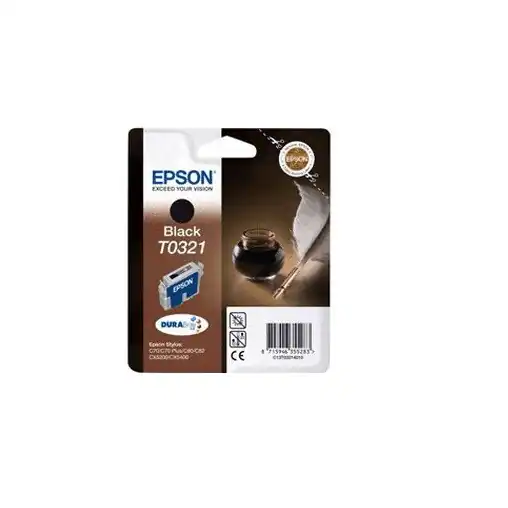 Epson T0321 schwarz Stylus C70 Plus C80 C82 CX5200 CX5400 - OVP DATUM 02/2018