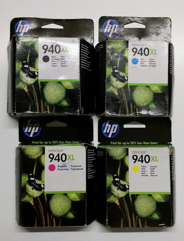 4 x HP 940XL Original Set Office Jet OffiveJet Pro 8000 8500 A OVP DATUM 2019