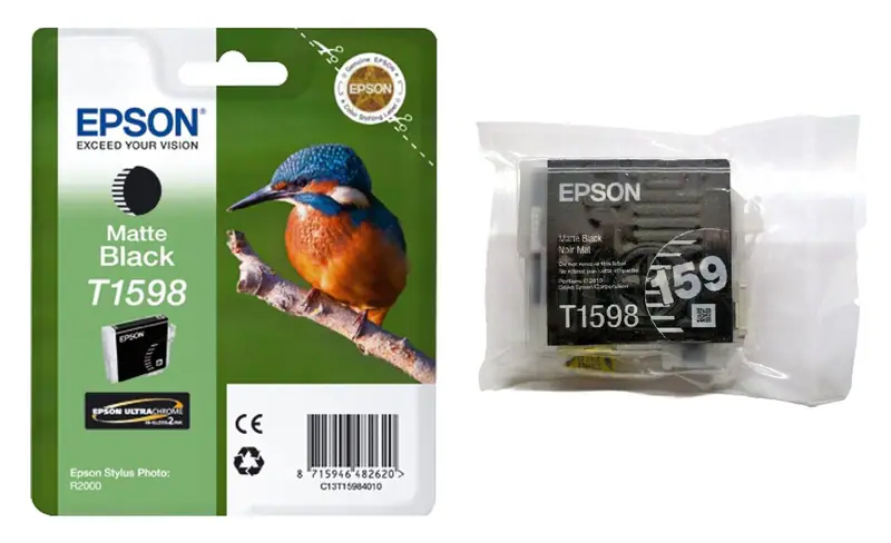 Original Epson T1598 Eisvogel schwarz matt Stylus Photo Foto R2000 o.V.