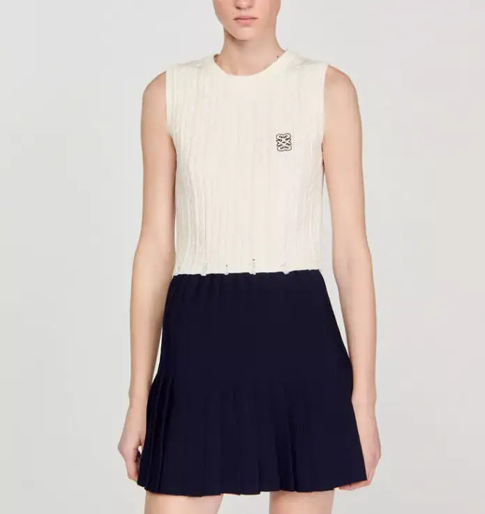 Sandro Pullunder Ecru Strick Gr. 34 FR Damen SFPPU02161