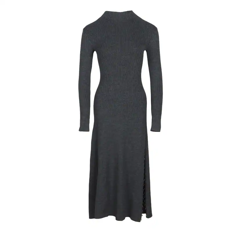 Maje Kleid Grau Wolle Strick Midi Gr. 40 FR Damen MFPRO02019