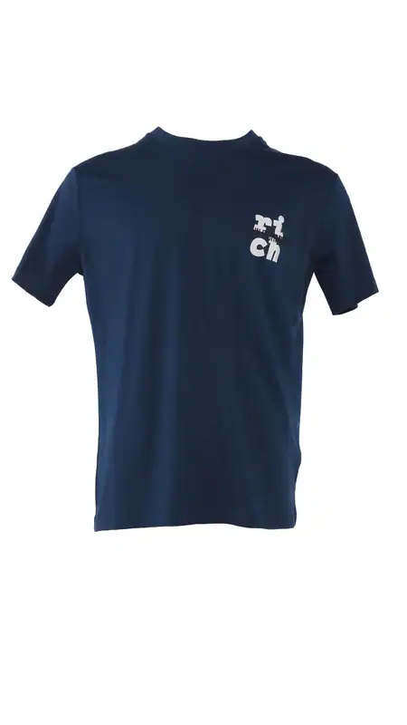 John Richmond Herren Logo T-Shirt Blau 100% Baumwolle Größe L HMP25009TS
