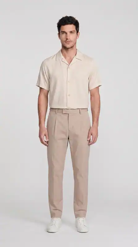 Sandro Herren Stoffhose Beige Tapered Fit Größe 44 FR P6257S