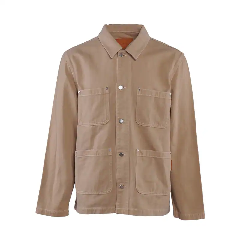 Sandro Damen Jeansjacke Beige Logo Baumwolle Gr. XXL 2XL SHPBL00756