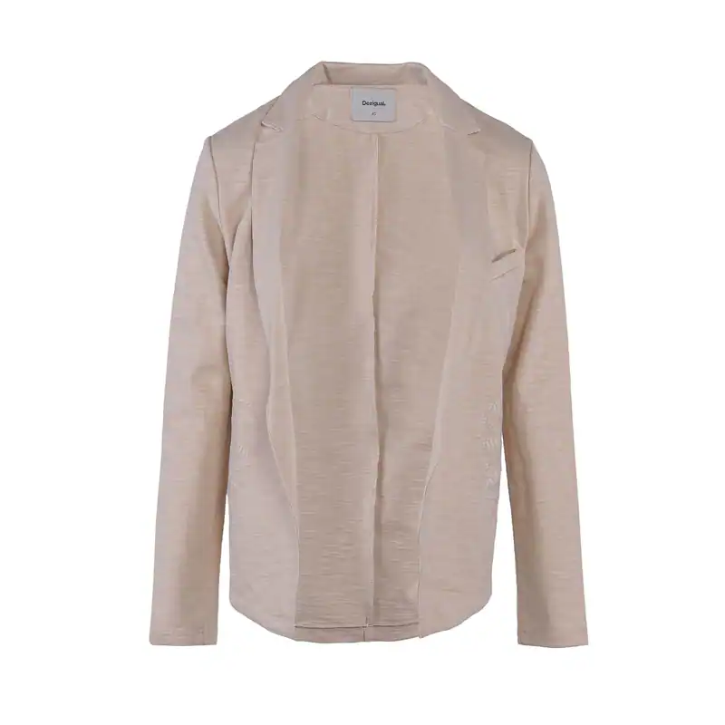 Desigual Damen Jacke Beige 100% Baumwolle Embroidered 19SWEWX9 Gr. 40 L