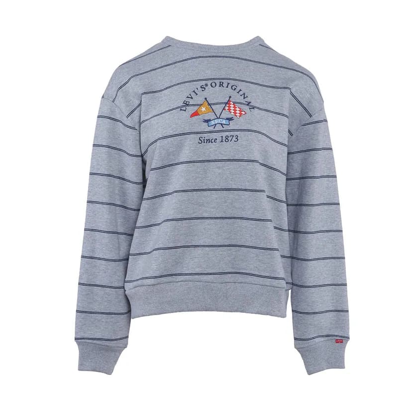 Levi’s Damen Graues Gestreiftes Sweatshirt Baumwolle Gr. S UK 8 002IF0000