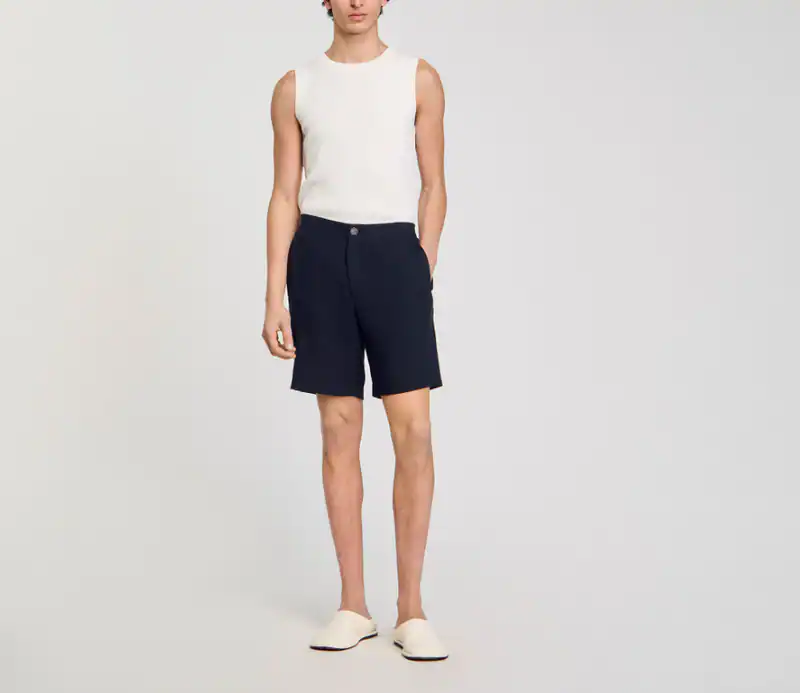 Sandro Herren Shorts Dunkelblau 100% Baumwolle Gr. 40 SHPBE00070