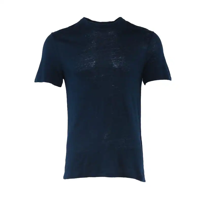 Sandro T-Shirt Blau Leinen Gr. S Herren T-Shirt Kurzarm T8641W