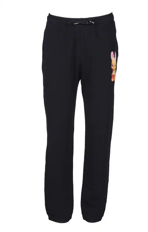 Sandro Men's Black Bunny Print 100% Cotton Sweatpants Size M SHPJO00064