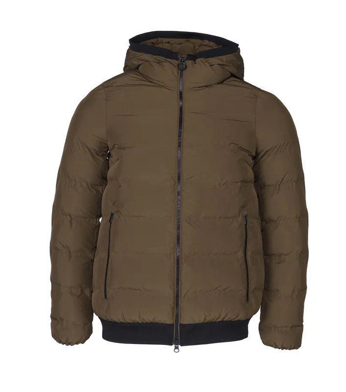 Geox Damen Jacke Daunenjacke Steppjacke Kapuze Grün Atmungsaktiv Gr. 40 L
