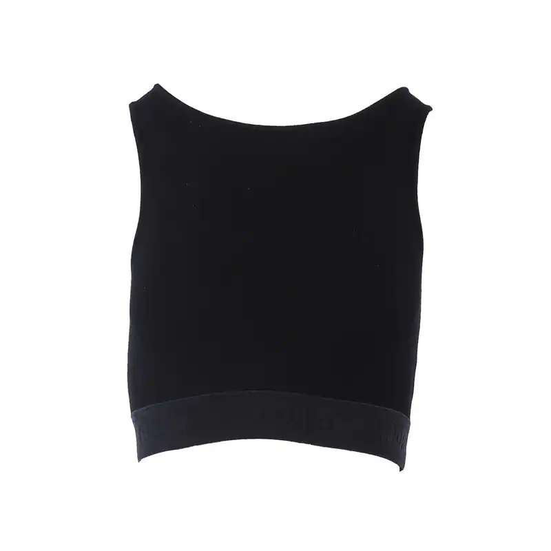 Sandro Top Schwarz Strick Gr. 34 FR Damen Ärmellos Cropped Kurz SFPPU01593
