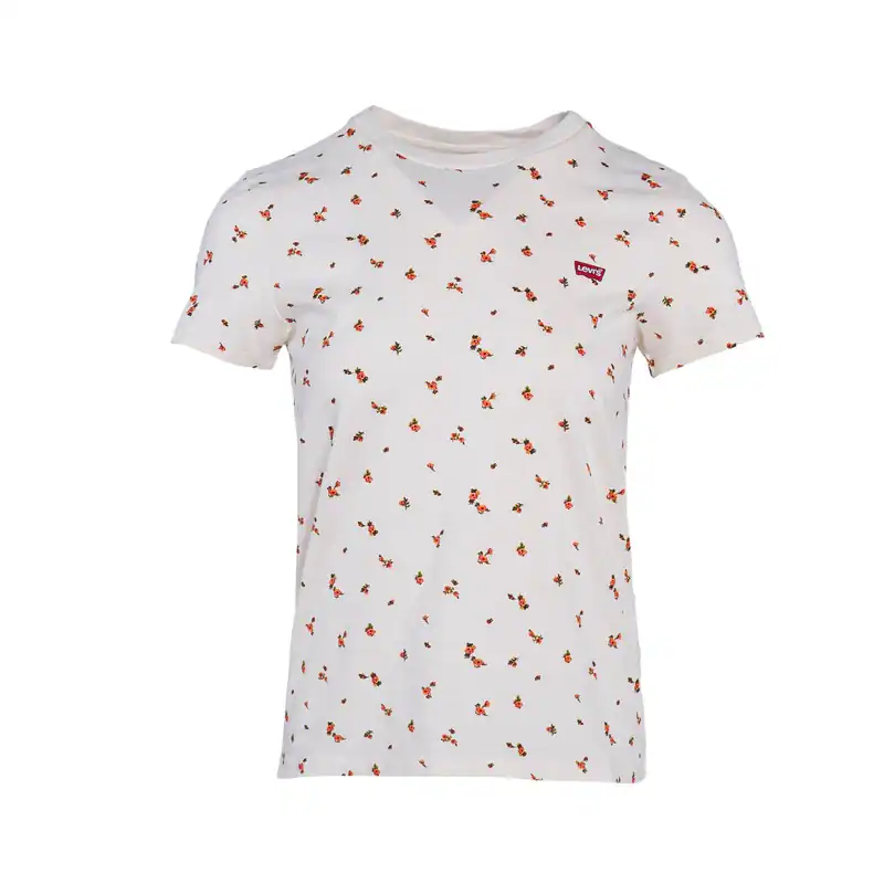 Levi's T-Shirt Weiß Gr. XS Damen Shirt Blumen-Logo Baumwolle Floral A28230325