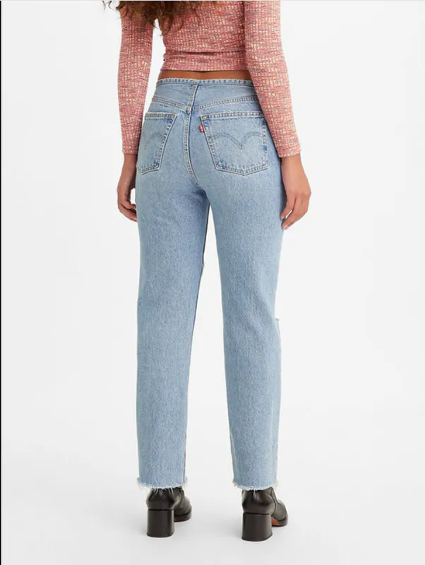 Levi's Damen Jeans Straight Leg Blau Midi-Bund W30 L30 A47290000