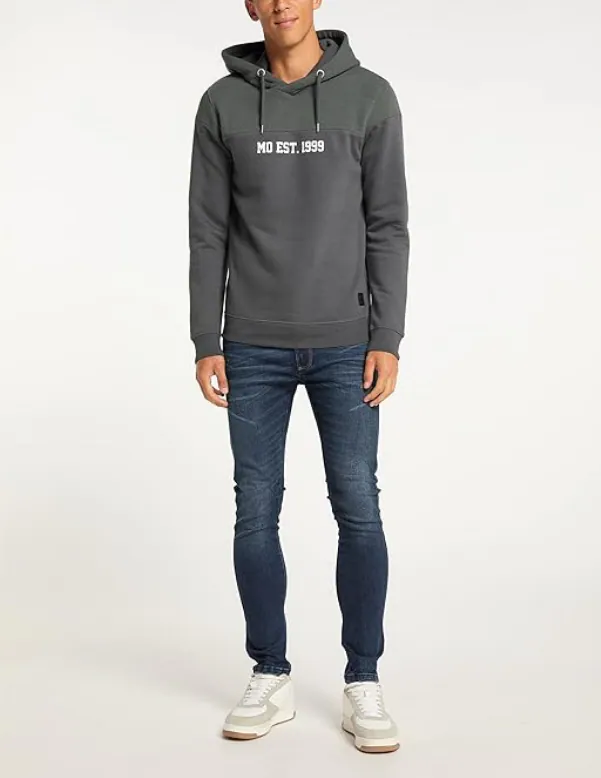 Mo Men's Sweater Hoodie Knit Green Logo Print 14619934