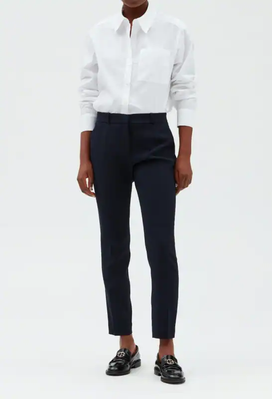 Claudie Pierlot Hose Marineblau Gr. 34 FR / XS Damen Wollhose Wolle 52P1E19