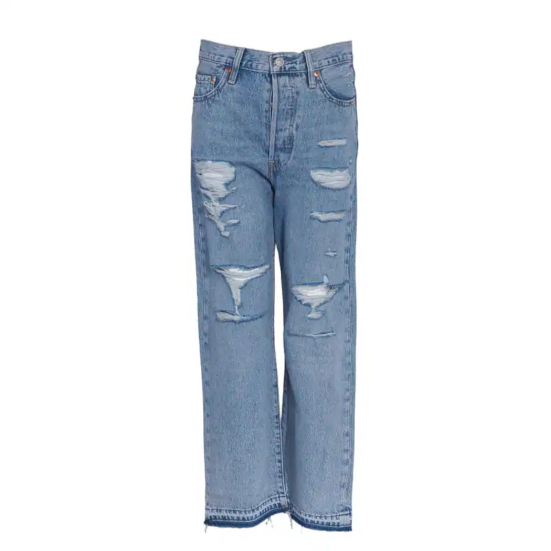 Levi's Damen Jeans Blau Ribcage Straight Ankle W23 L27 726930166