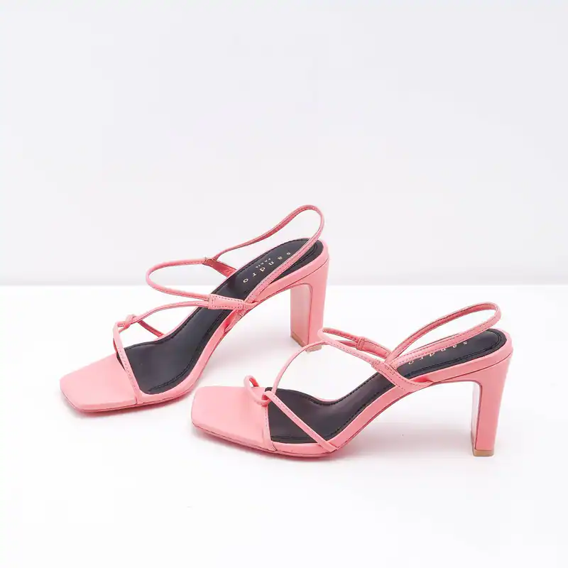 Sandro Paris Sandaletten Damen Pink Leder Riemchen Gr. 40 SFACH00292