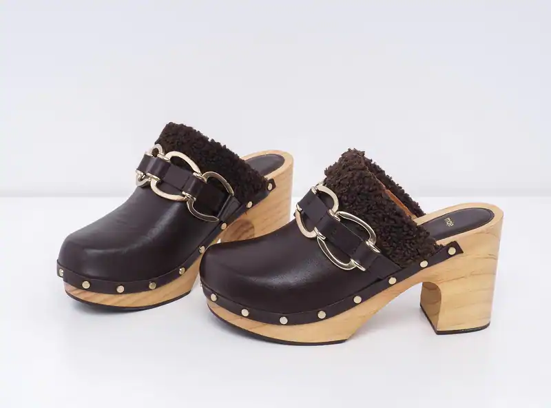 Maje Damenschuhe Größe 37 Ledersandalen Holzabsatz MFACH00554
