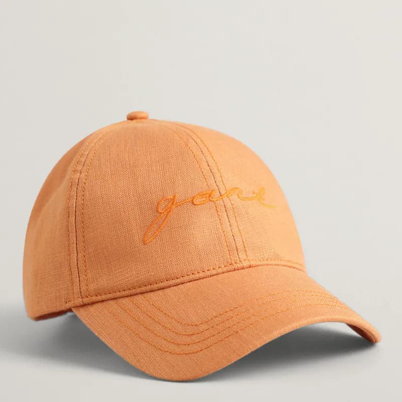 Gant Unisex Hat Cap Orange Logo Linen One Size 4900079