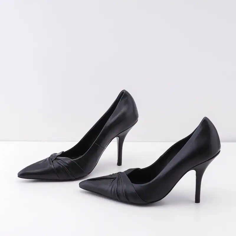Maje Pumps Schwarz Leder Gedreht Gr. 37 Damen High Heels H18FABULOUS