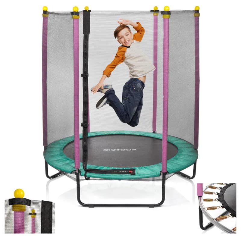 Trampolin TRP-60 140cm 4.5 FT Kindertrampolin Kinder Garten Netz ROSA OUTDOOR