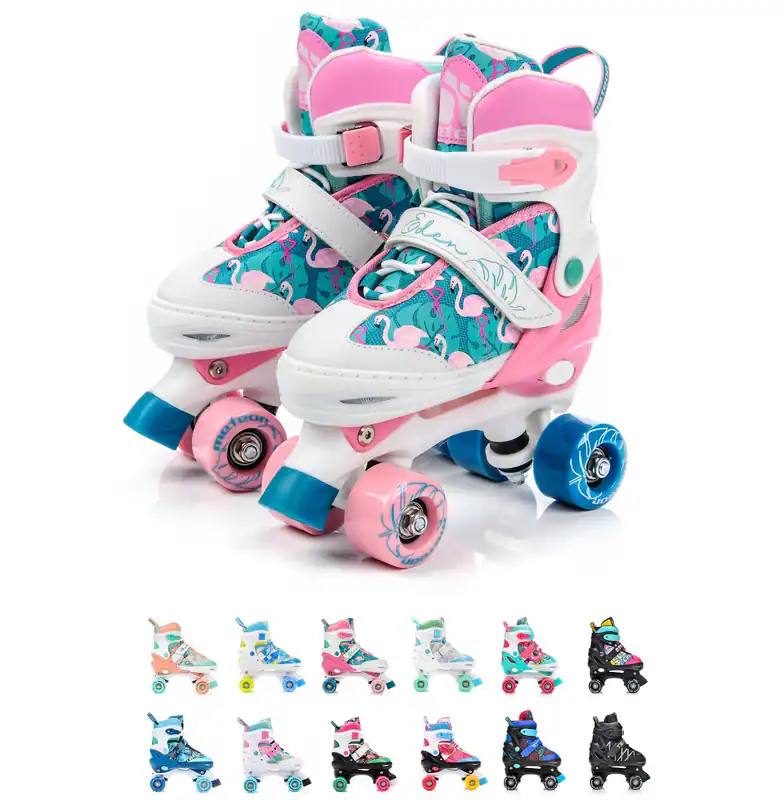 Rollschuhe Retro Roller Quad Skate wie in den 80er Einstellbare 25-42 Jugend LED