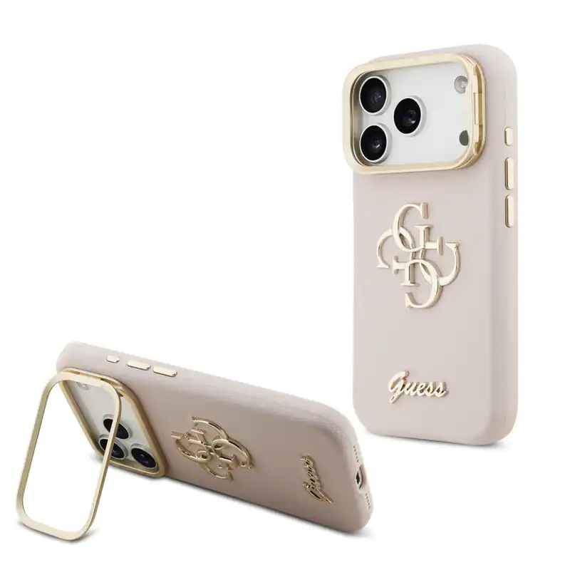 GUESS hülle Für iPhone 17 Pro Max Hülle Case Metal Stand Camera Frame Pink Rosa