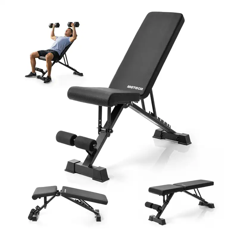 Verstellbare Trainingsban Hantelbank bis 150kg Schrägbank Bauchtrainer klappbar
