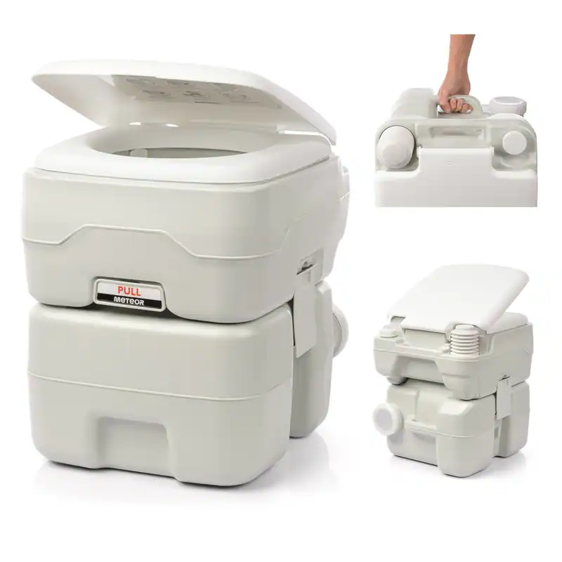 Campingtoilette Chemietoilette 20L tragbar WC Mobile Camping Outdoor Deluxe Weiß