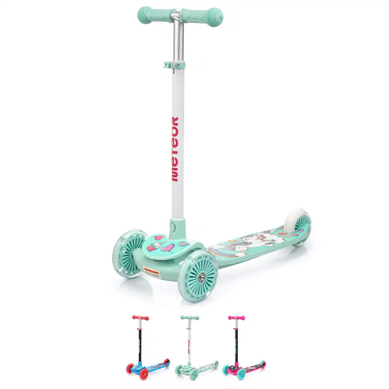 LED Dreirädriger Roller für Kinder Kickscooter Kinderroller Tretroller 3 FARBEN