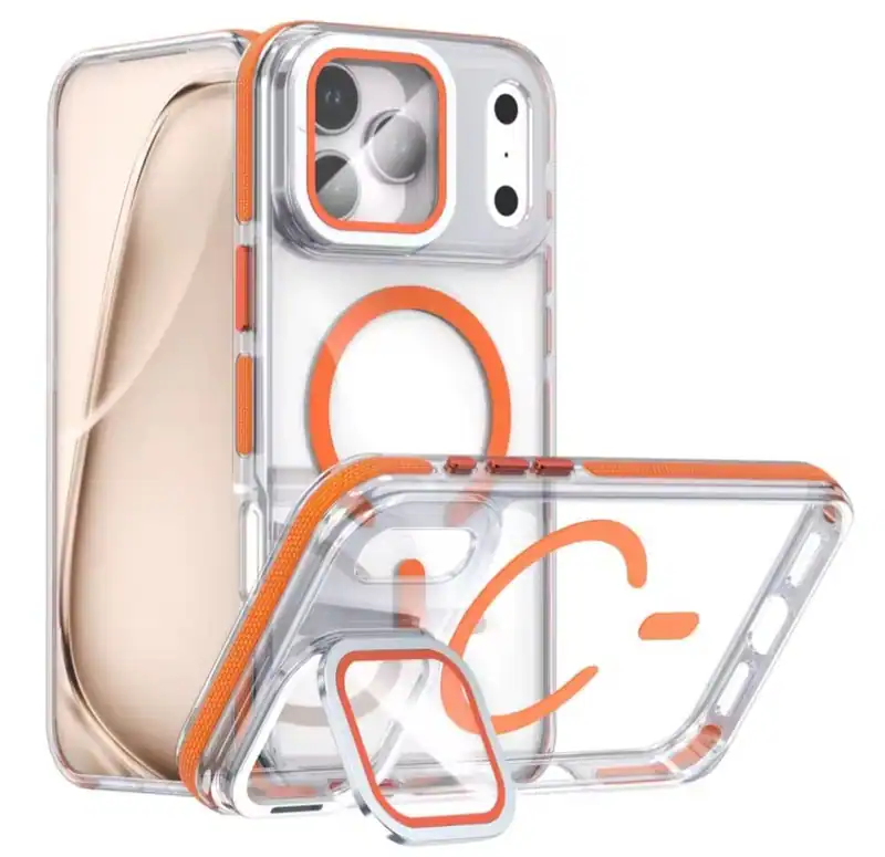 Handy Hülle Für iPhone 17 Pro Max Magsafe Hart Stroßfest + Halterung oben Schutz