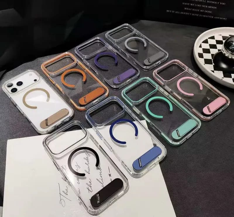 Handy Hülle mit Halterung Magnetische Schokprof Hülle für iphone 17 pro orange