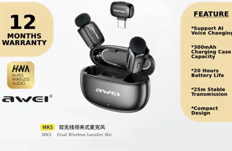 mini wireless microphone mit AI und ANC mit Voice Change TOP Akku 25m distance
