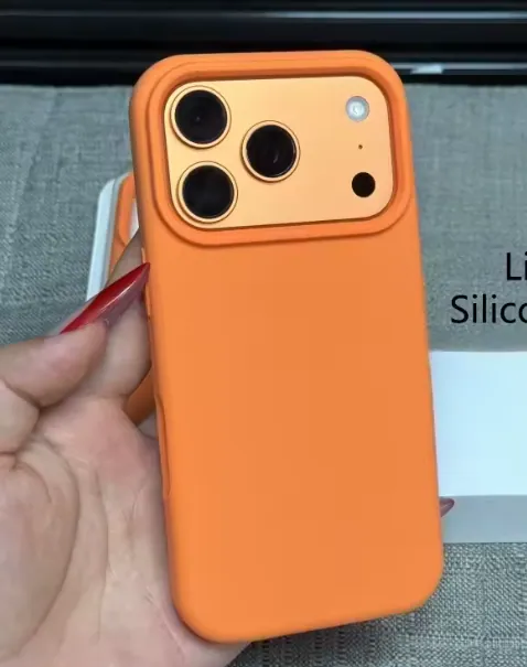 Schutzhülle iphone 17 pro max Cosmic Orange farbe Liquid Silikon Hochwertig