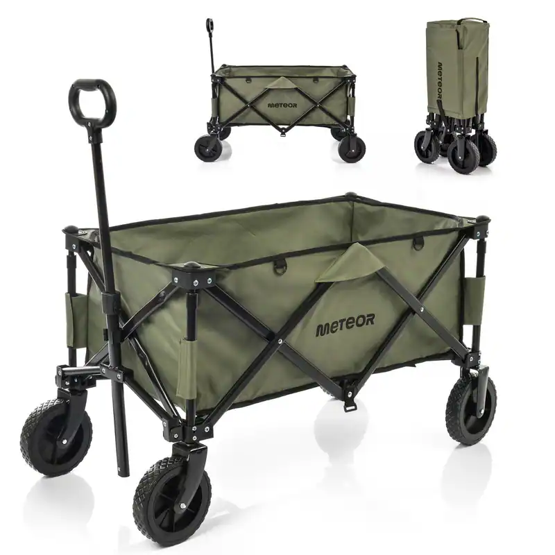 Faltbarer Bollerwagen Transportwagen Strandwagen Handwagen bis 80 kg GRÜN X-300