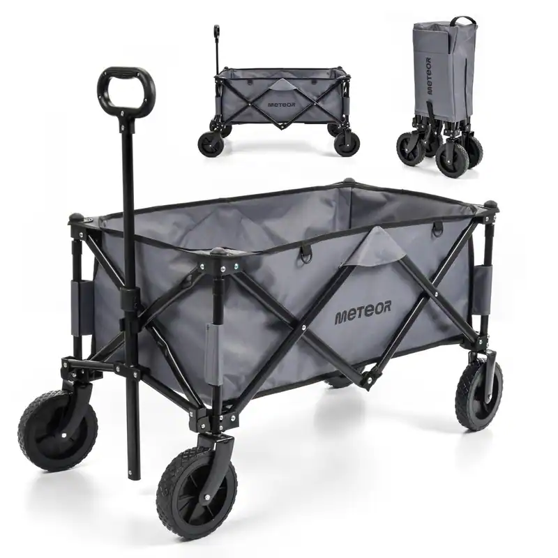 Faltbarer Bollerwagen Transportwagen Strandwagen Handwagen bis 80 kg GRAU X-300