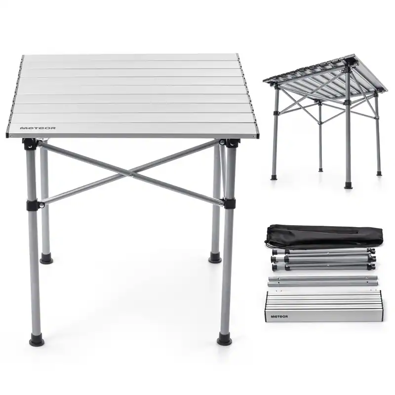 ALU Campingtisch Tisch Gartentisch Camping inkl. klappbar bis 50 KG SILBER Tisch