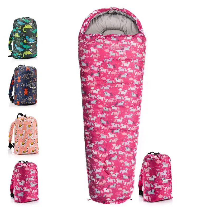 Schlafsack für Kinder Rucksack Mumienschlafsack Frühling Sommer Outdoor 4 FARBEN