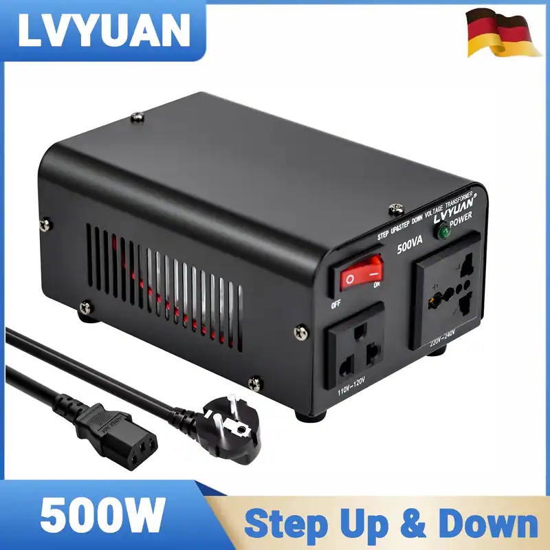 500W Spannungswandler Transformator 110V⇋230V Step Up/Down Converter Konverter
