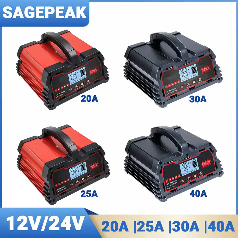40A 30A 25A 20A Auto Batterie Ladegerät für 12V/24V Bleibatterie 12V 24V LiFePO4