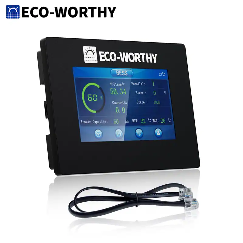 ECO-WORTHY 48V LiFePO4 Batteriemonitor kompatibel 48V 100Ah Server-Rack-Serie