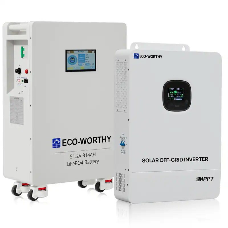 48V 314AH Heimspeicher Batterie mit 48V 10KW Solar Wechselrichter ECO-WORTHY