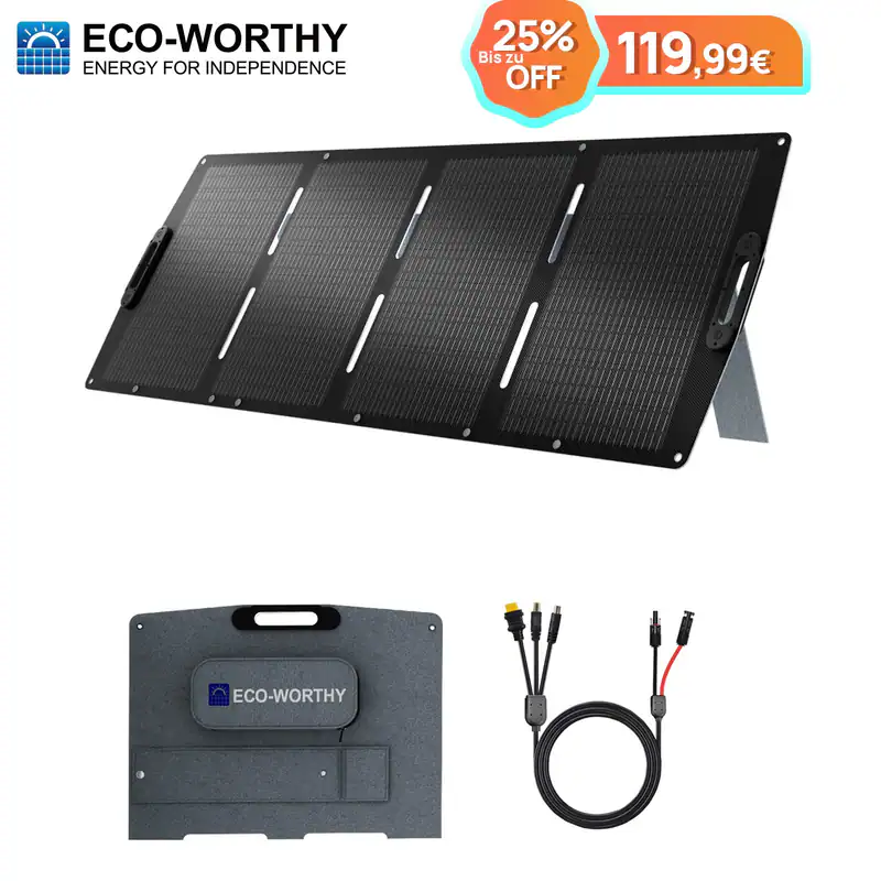 Tragbares Solarpanel 200W monokristallines Silizium Wohnmobil Camping ECO-WORTHY