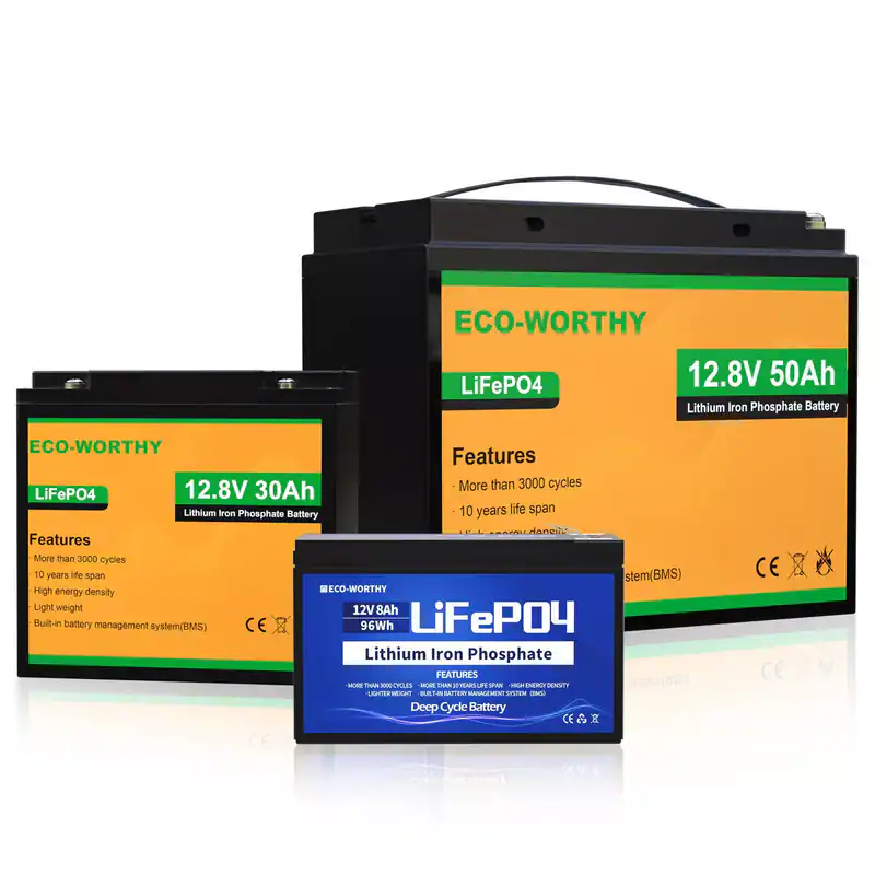 ECO-WORTHY 12V 8Ah 20Ah 30Ah 50Ah LiFePO4 Lithium Batterie Aussenborder Camping