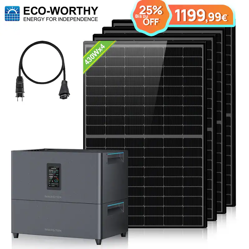 ECO-1720W Balkonkraftwerk mit Speicher 5,12kwh Marstek Jupiter C+ Stromspeicher