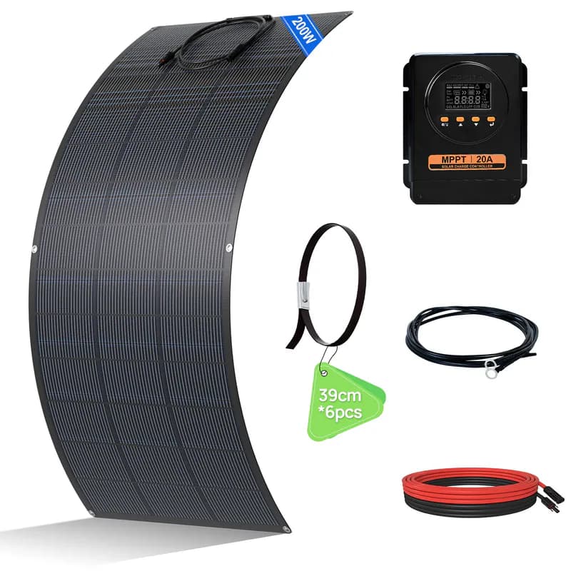 200W Flexibles Solarpanel mit 20A MPPT Solarmodule Wohnmobil Balkon ECO-WORTHY