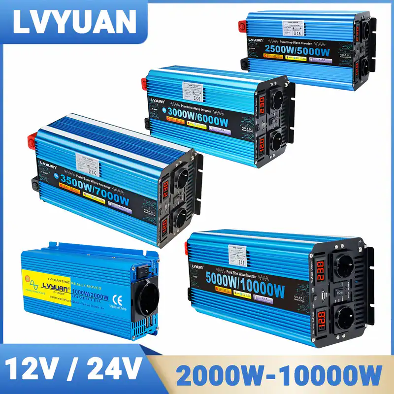 12V auf 230V 2000W -10000W Reiner Sinus Wechselrichter Spannungswandler Inverter
