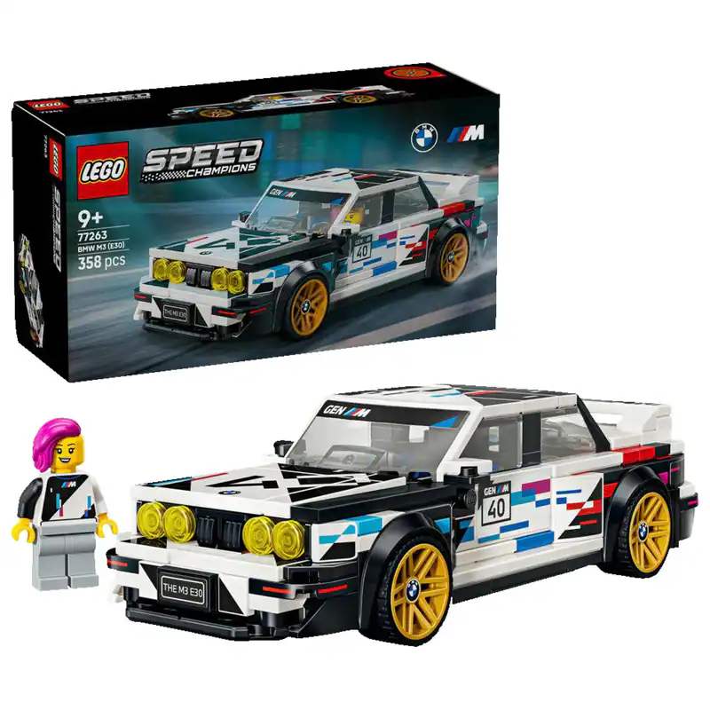 LEGO Speed Champions 77263 BMW M3 (E30) Bausatz, Mehrfarbig